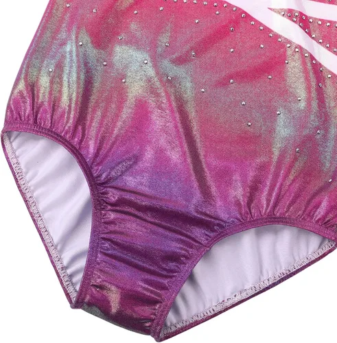Miniatura 5 de BAOHULU Leotardos para niñas, pantalones cortos de gimnasia bordados con purpurina