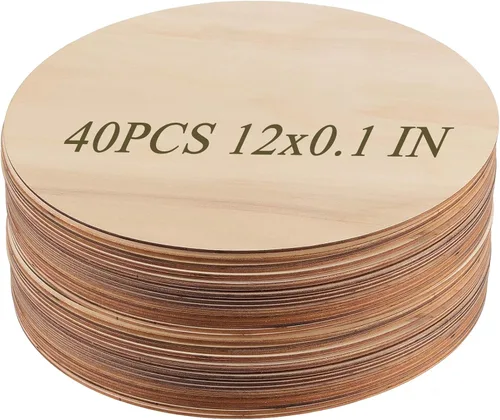 Miniatura 10 de 200 discos de madera de 3 pulgadas para manualidades, piezas circulares de madera, círculos de madera redondos sin terminar para manualidades