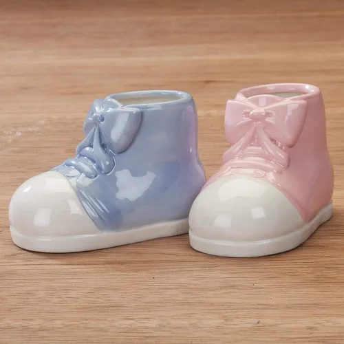 Miniatura 3 de Fox Valley Traders Heirloom - Botín de bebé, zapato clásico de recuerdo, cerámica, rosa