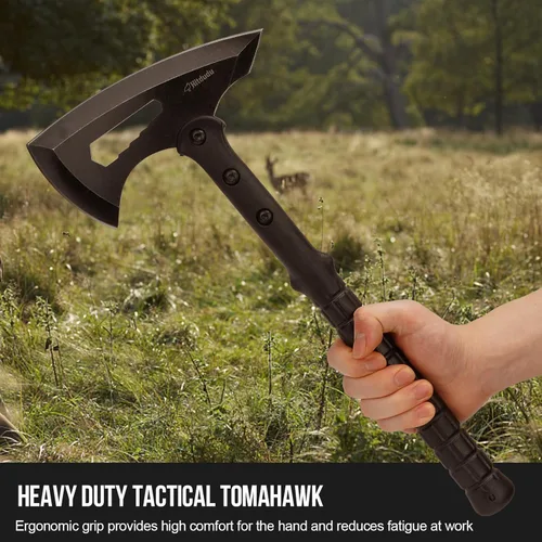 Miniatura 5 de Tomahawk táctico, hacha de lanzamiento con funda, hacha de camping con pincho, mango de fibra de nailon para supervivencia al aire libre, Cabeza