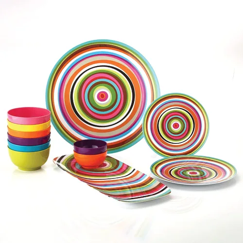 Miniatura 16 de French Bull Juego de 4 platos – Juego de 4 platos de ensalada de melamina de 9 pulgadas – Vajilla de melamina para interiores y exteriores – Foli