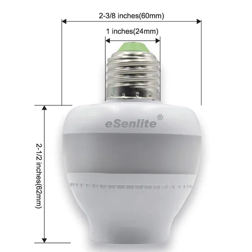 Miniatura 2 de Adaptador de enchufe de luz con sensor de movimiento de radar inteligente, complemento atornillado E26/E27, del atardecer al amanecer, radar