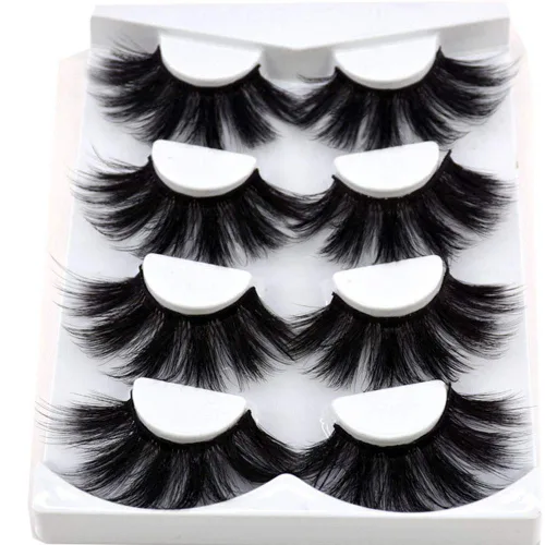 4/7 pares de pestañas postizas de pelo en 3D cruzadas, finas, suaves, extensiones de pestañas hechas a mano para maquillaje de ojos, MDR-5