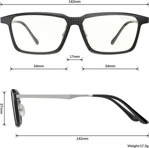Miniatura 5 de ANYLUV Gafas de luz azul para hombre Gafas de bloqueo de luz azul: gafas ligeras de luz azul de fibra de carbono antifatiga regalo