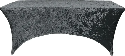 Miniatura 2 de YOUR CHAIR COVERS - Mantel rectangular de terciopelo ajustable de elastano de 6 pies, para patio, mantel elástico, color negro
