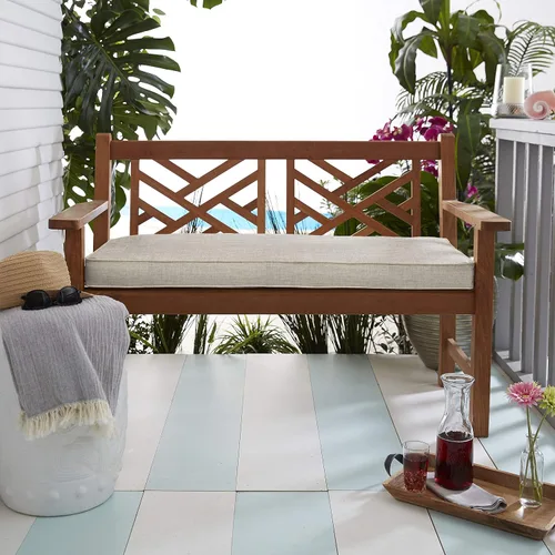 Miniatura 2 de Sorra Home CBENCH - Cojín de banco para interiores y exteriores, 60 pulgadas de ancho x 18 pulgadas de profundidad, color plateado fundido Sunbrella