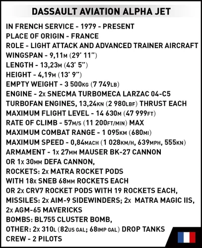 Miniatura 8 de COBI Fuerzas Armadas Alpha Jet - Patrouille de France