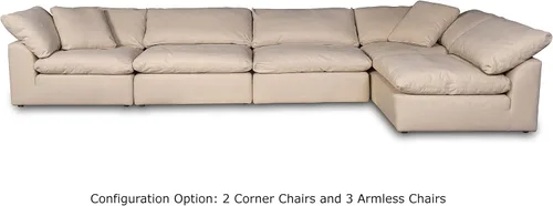Miniatura 5 de Sunset Trading Nube Puff Seccional Silla de Esquina Seccional, Configurable, Bronceado