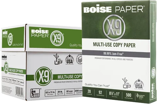 Miniatura 5 de Boise Paper X-9 - Papel de copia multiusos – Sin resma (2000 hojas) Carta de 8.5 x 11 pulgadas SPLOX (caja de fácil transporte) 92 blanco