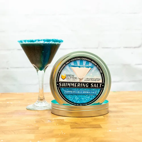 Miniatura 2 de Brew Glitter - Sal con Brillo Azul para Bordes (113g, 1x Barra de Lata) Aderezo para Cócteles y Bebidas