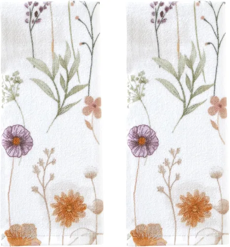 Miniatura 24 de SKL Home Bee Kind - Juego de 2 toallas de mano bordadas 100% algodón, decorativas para baño, cocina, bar y regalo, lavanda