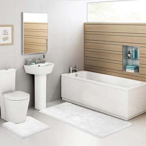 Miniatura 40 de ITSOFT Alfombra de Felpa para Baño 59x21 pulgadas, Tapetes de Baño Absorbentes Lavables a Máquina Antideslizantes, de Secado Rápido, Alfombras