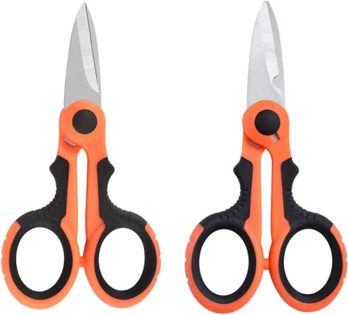 Tijeras de pesca multiusos, herramientas de electricista de acero inoxidable dentadas para cortar alambre eléctrico, alambres de hierro, carne, aves