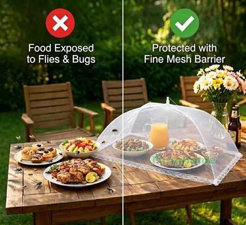 Miniatura 3 de Cubiertas de malla para alimentos para exteriores, 3 extra grandes de 40 x 24 pulgadas, cubierta de malla para alimentos para exteriores, barbacoa