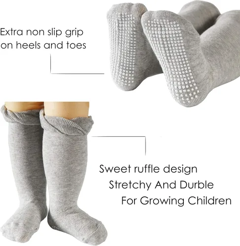 Miniatura 2 de CozyWay Non-Slip Knee-High Socks, Ultra-Soft Grippy Socks for Baby and Toddler Girls, Boys and All Little Ones
