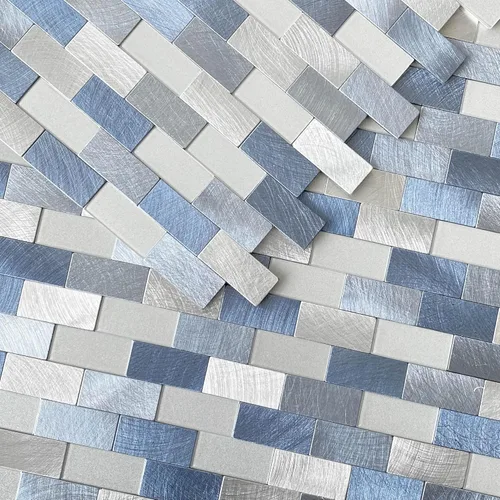 VAOVI Azulejos de cocina para salpicaduras de metal adhesivo de ladrillo adhesivo adhesivo de mosaico de pared de baño impermeable (10 azulejos,