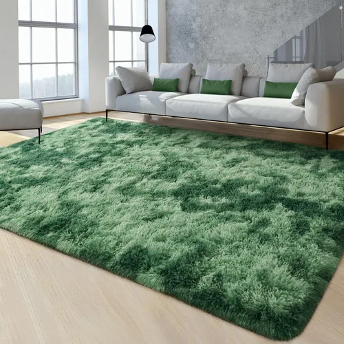 Miniatura 111 de FlyDOIT Alfombras Grandes para Sala de Estar, 5x8 Pies Alfombra Shaggy Teñida con Tie-Dye Gris Oscuro, Alfombras Mullidas Tipo Manta, Alfombras