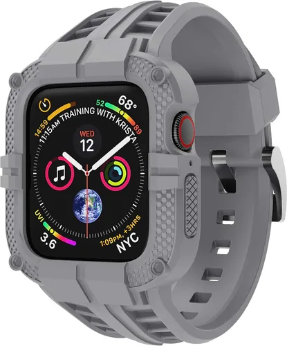Miniatura 16 de Correa resistente para Apple Watch Series 9 de 45 mm, 44 mm, 42 mm, SE 9/8/7/6/5/4/3 para hombres, Negro, 41 mm/40 mm/38 mm, Deportes