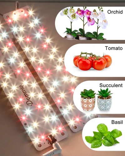 Miniatura 5 de Luces para plantas, espectro completo de 12 W (equivalente a 120 W), panel ultrafino, 84 LED lámpara solar para plantas con interruptor