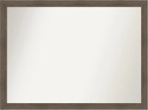 Miniatura 26 de Amanti Art Espejo de pared personalizado no biselado (24 x 27 pulgadas), marco estrecho de nogal chipre - varios tamaños personalizados - Espejo