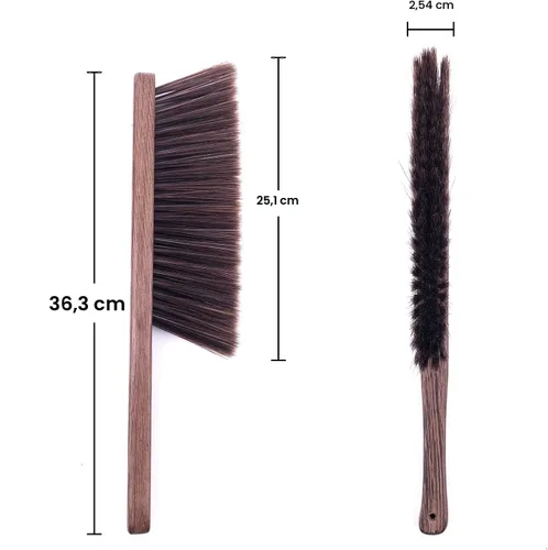 Miniatura 5 de Cepillos de limpieza de escoba de mano - Cepillo de cerdas suaves para limpiar coche/cama/sofá/corriente/jardín/muebles/ropa, mango de madera