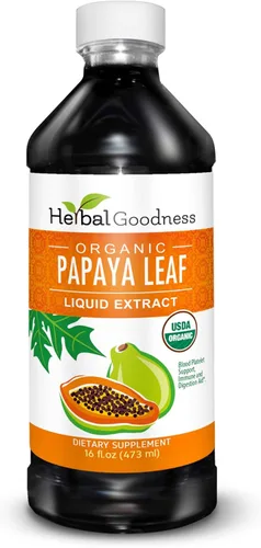 Herbal Goodness Soporte de plaquetas de extracto de hoja de papaya – 15 veces refuerzo de plaquetas en sangre, apoyo de médula ósea y bazo, salud