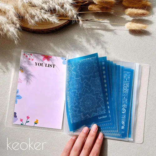 Miniatura 3 de KEOKER Libro de carpetas con fundas de plástico, 40 bolsillos, libro de presentación con protectores de hojas para plantilla de pantalla de seda