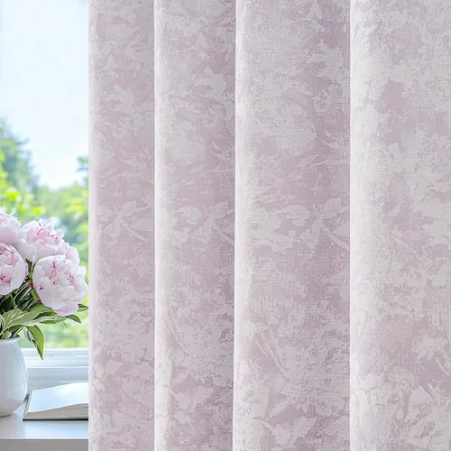 Miniatura 14 de Beauoop - Cortinas opacas beige con diseño floral jacquard, 2 paneles, para dormitorio/sala, de felpilla, gris pardo, aislantes y a prueba de ruido