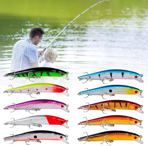 Miniatura 3 de 10 señuelos de pesca – Cebo de natación realista, señuelo duro Minnow para trucha, cebos duros para agua salada y agua dulce