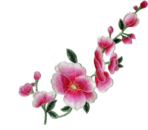 Miniatura 12 de Parches florales bordados para coser en ropa, chaquetas, sombreros, decoración de bricolaje (orquídea rosa)