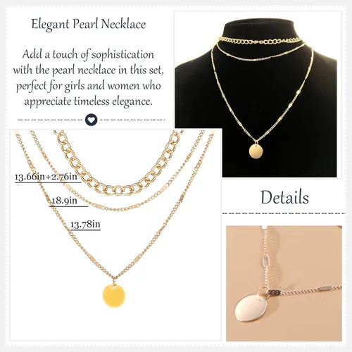 Miniatura 37 de Long tiantian Collares en capas para mujer, joyería occidental para mujer, collar de moneda apilable, collar de país, moderno, bohemio, verano