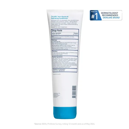 Miniatura 10 de CeraVe Acondicionador hidratante anticaspa, tratamiento de caspa de zinc piritiona al 0.5% con ceramidas, ácido hialurónico y niacinamida, ayuda a