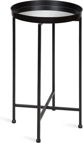 Miniatura 12 de Kate and Laurel Celia - Mesa decorativa redonda de metal plegable con bandeja superior, negro