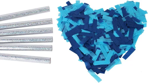 Miniatura 9 de BATTIFE It's a Boy, paquete de 6 varitas de confeti para revelación de género, palitos de confeti de papel de seda para bebé, suministros