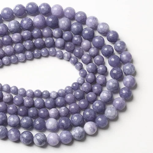 Miniatura 29 de Cuentas de jade verde chino natural, piedras preciosas, cuentas redondas sueltas para hacer joyas, pulsera DIY, collar, 8mm, 45 piezas, 15 pulgadas