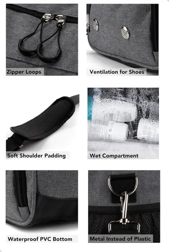Miniatura 2 de Fitgriff Bolsa de gimnasio para hombres y mujeres con compartimento para zapatos y artículos húmedos, bolsa de lona para viajes, deportes, fitness