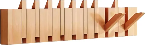 Miniatura 37 de Percheros montados en la pared, ganchos para llaves de piano, colgador de madera maciza natural, tela no tejida, perchas para armario, cocina
