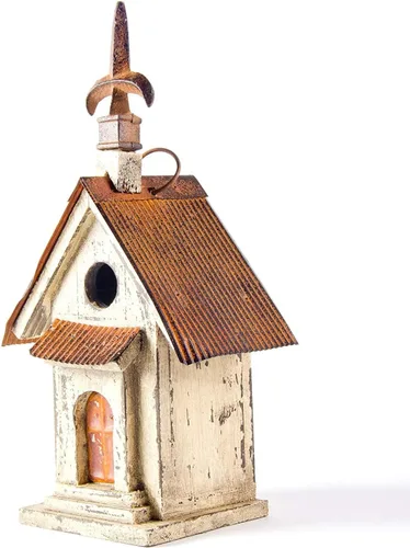 Miniatura 12 de Glitzhome - Casas para pájaros para exteriores, casas para colibríes para exteriores, caja de anidación para pájaros de 11.5" de alto, hecha a mano