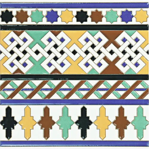Miniatura 4 de somertile wessvgdc Giralda Taifa cenefa cerámica pared frontera baldosas, 7.88" x 7.88