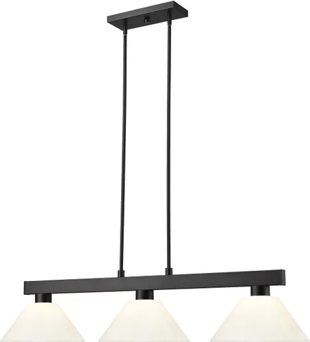 Miniatura 4 de Z-Lite Colgante de cobalto de 152MB-PWH, 3 luces 300 vatios totales, negro mate