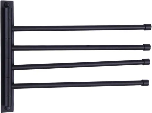 Miniatura 9 de GERZWY Toallero giratorio SUS 304 de acero inoxidable de 4 brazos para baño, soporte para toallas, organizador de almacenamiento, ahorro de espacio