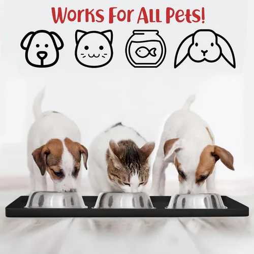 Miniatura 4 de DogBuddy Tapete de comida para perros – Tapete impermeable para comida y agua, tapete de silicona para alimentación de mascotas para pisos, mantel