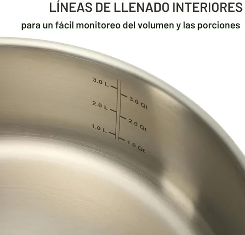 Miniatura 7 de Martha Stewart Castelle - Juego de 10 piezas de ollas y sartenes de acero inoxidable 18/8 duradero seguro para inducción, juego de utensilios