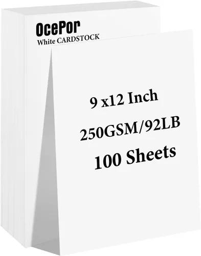 Miniatura 16 de OcePor 100 hojas de cartulina negra de 8.5 x 11 pulgadas, cartulina negra de 92 libras/250gsm, papel grueso de cartulina, papel pesado de cartulina