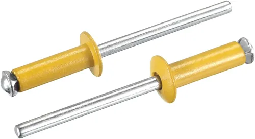 Miniatura 22 de uxcell Remaches ciegos de aluminio, 0.157 in x 0.236 in (5/32 pulgadas x 15/64 pulgadas), remache de extremo abierto, cabeza redonda plana para unir