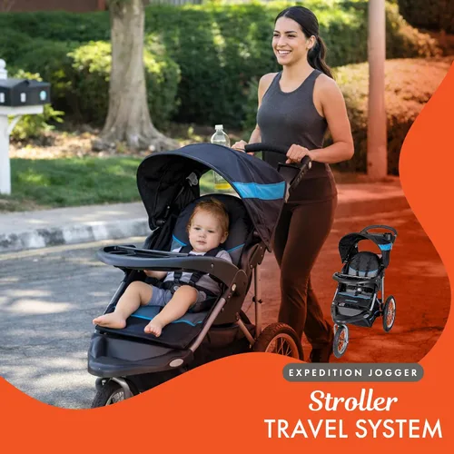 Miniatura 6 de Baby Trend Sistema de viaje Expedition® Jogger con asiento infantil para automóvil EZ Flex-Loc®, Azul Milenio Azul(Millennium Blue)