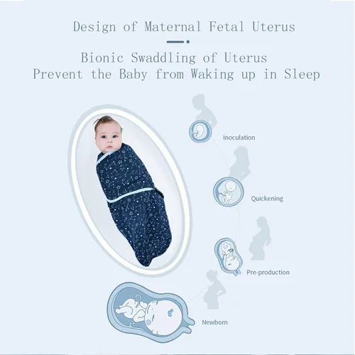 Miniatura 2 de insular Sacos para envolver al bebé, manta para recién nacido y bebé, juego de velcro ajustable para niños y niñas, saco de dormir de algodón suave
