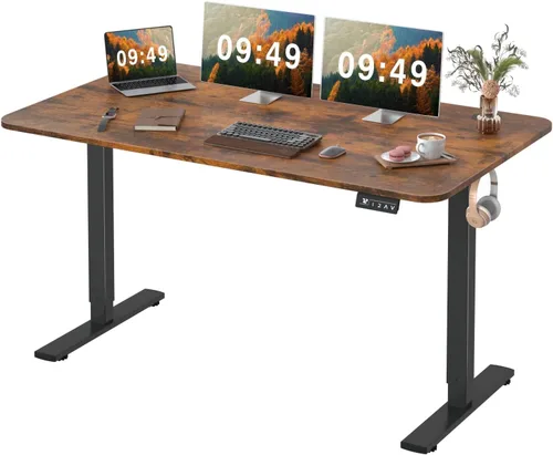 Miniatura 13 de Furmax - Escritorio eléctrico de altura ajustable de pie grande de 48 x 24 pulgadas, escritorio de pie para oficina en casa, alturas prestablecidas
