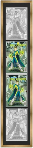 Miniatura 86 de Marco de cómic blanco mate para cómics publicado entre 1938 y 1955 (marco de madera maciza de cómic de la edad dorada) hecho para mostrar 4 cómics