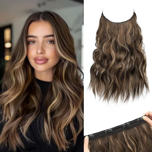 Miniatura 15 de REECHO Extensiones de cabello con alambre invisible con trama de encaje más delgada y suave